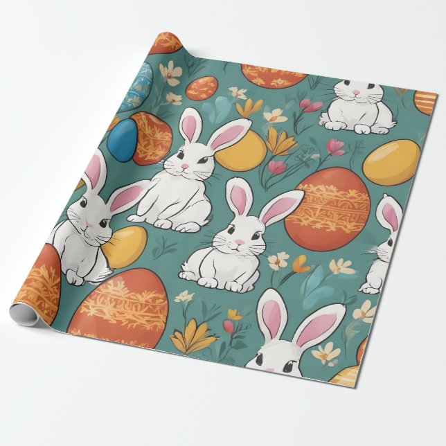 Trendig Bunny Påsk Collection Presentpapper (Utrullad)