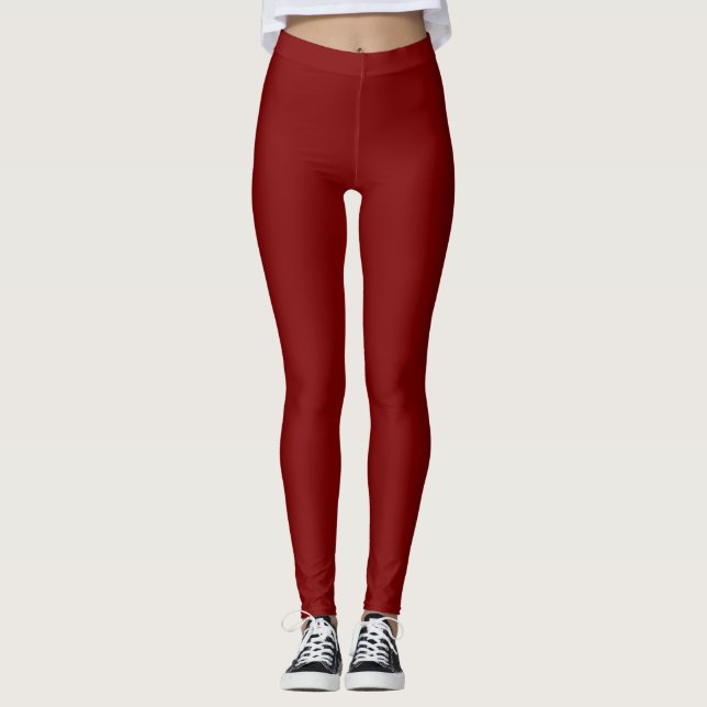 Trendig Burgunder Leggings (Framsida)