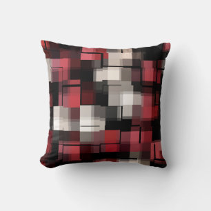 Trendig Burgundy Black White Abstrakt Play Kudde