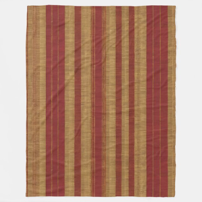 Trendig Burgundy Guld Luxury Linen Collection Fleecefilt (Framsidan)