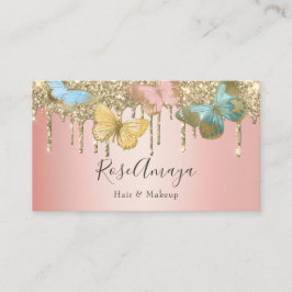 Trendig Butterfly Guld Glitter Rosa Beauty Industr Visitkort