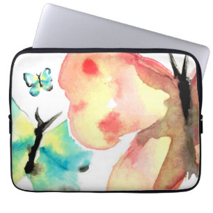 Trendig, butterfly-vattenfärg laptop fodral