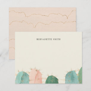 Trendig Cactus Rosa Stationery Note Card Anteckningskort