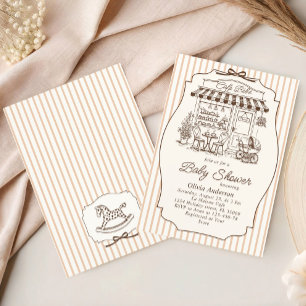 Trendig Café Bebe Fransk Kaffebar Baby Shower Inbjudningar