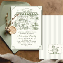 Trendig Café Bebe Fransk Kaffebar Baby Shower