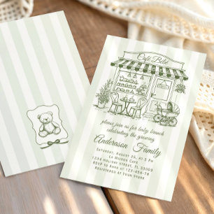 Trendig Café Bebe Fransk Kaffebar Baby Shower Inbjudningar