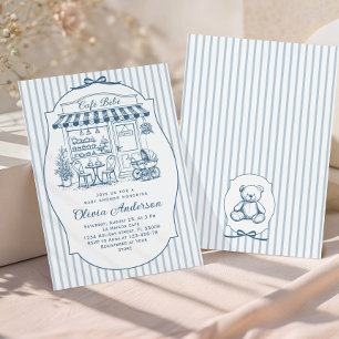 Trendig Café Bebe Fransk Kaffebar Baby Shower Inbjudningar
