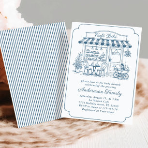 Trendig Café Bebe Fransk Kaffebar Baby Shower Inbjudningar