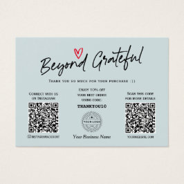 Trendig Calligraphy Dusty Blue QR kod Gift-kort Visitkort