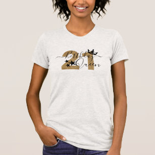 Trendig Calligraphy Guld 21 Birthday Queen Krona T Shirt