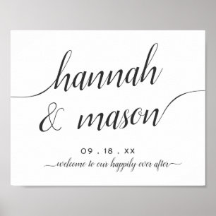 Trendig Calligraphy med enkelt välkomsttecken för Poster