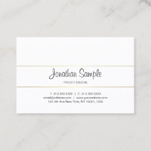 Trendig Calligraphy Script Guld Design Luxury Plai Visitkort