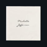 Trendig Calligraphy-skript Namn-minimalistisk Chic Pappersservett<br><div class="desc">Trendig Modern Anpassa Professionell Enkel design.</div>
