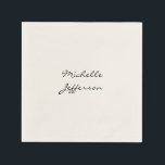 Trendig Calligraphy-skript Namn-minimalistisk Chic Pappersservett<br><div class="desc">Trendig Modern Anpassa Professionell Enkel design.</div>