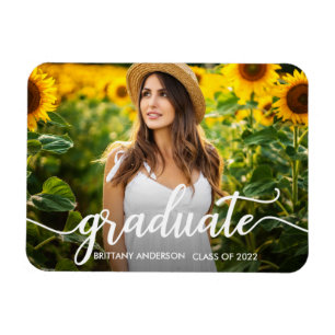Trendig Calligraphy Studenten Announcement Photo Magnet