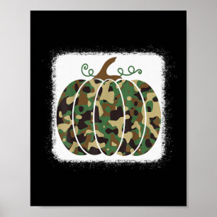 Trendig Camo Skriv ut Pumpkin Cute Fall Gift for H Poster