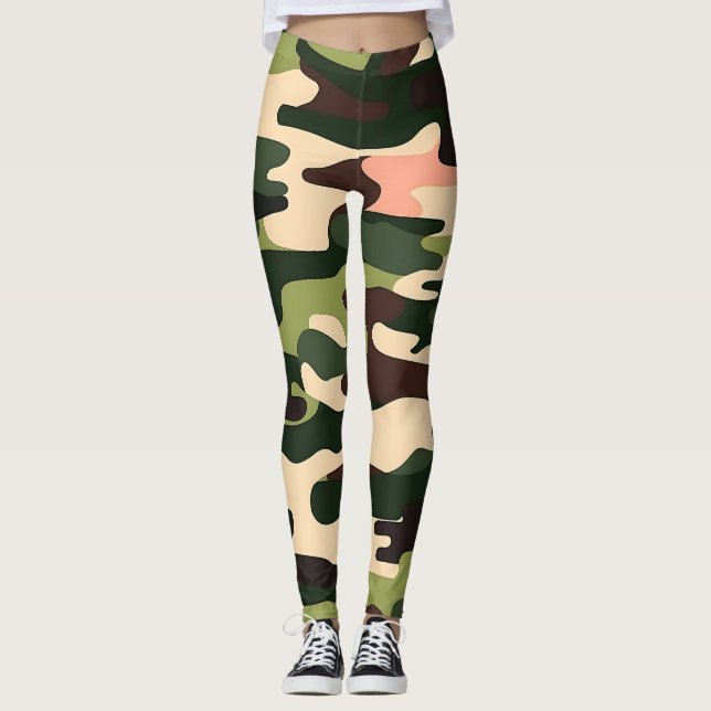 Trendig Camouflage Leggings for Active and Avslapp (Framsida)