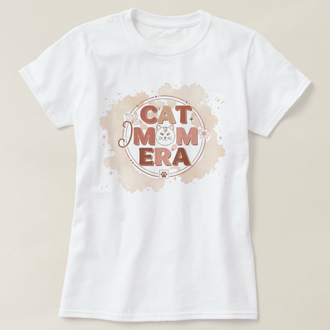 Trendig Cat Mom Era-tröja T Shirt (Design framsida)