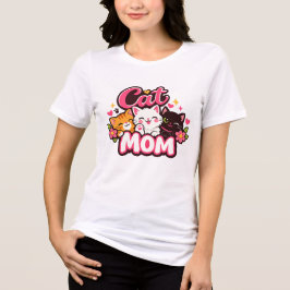 Trendig Cat Mom T-Shirt | Söt Färgrik Katt Tröja