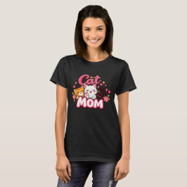 Trendig Cat Mom T-Shirt | Söt Färgrik Katt Tröja