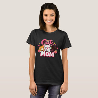 Trendig Cat Mom T-Shirt | Söt Färgrik Katt Tröja