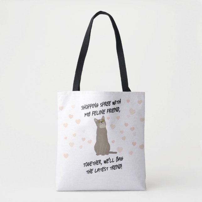 Trendig Cat Tote Bag Tygkasse (Framsida)