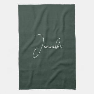 Trendig Celtic Grayish Grönt Modern Add Own Namn Kökshandduk