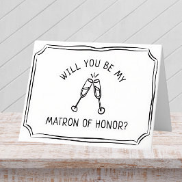 Trendig Champagne Toast Matron of Honor Frieri Kort