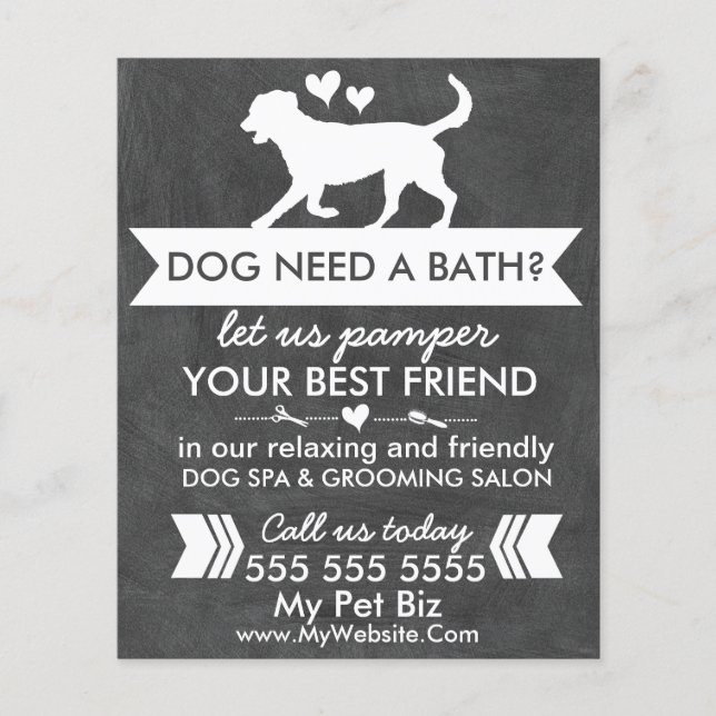 Trendig Charcol Black Hund Grooming Flyer (Framsidan)