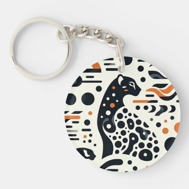 Trendig Cheetah Spot Acrylic Keychain (Framsidan)