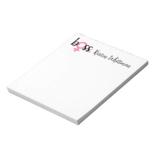 Trendig Chef Dam Modern Script Rosa Black Anteckningsblock