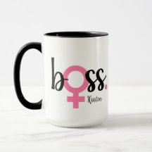 Trendig Chef Mugg Dam Modern Typografi Rosa Black