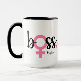Trendig Chef Mugg Dam Modern Typografi Rosa Black