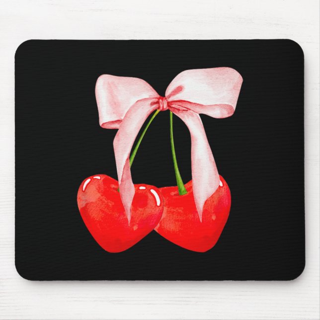 Trendig Cherry Soft Girl Era Rosa Bow Ribbon Valen Musmatta (Framsidan)