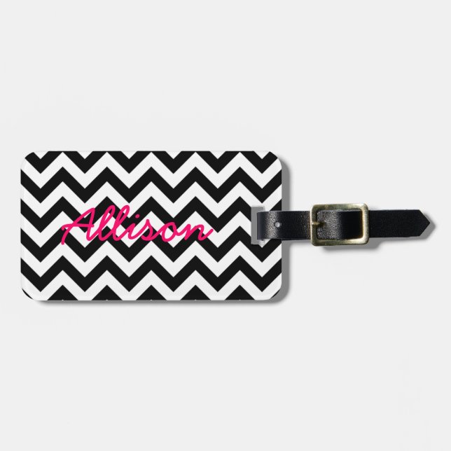 Trendig Chevron Luggage Tag Bagagebricka (Horisontell Framsida)