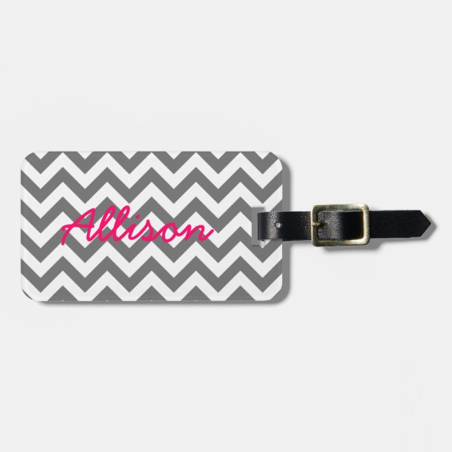 Trendig Chevron Luggage Tag Bagagebricka (Horisontell Framsida)