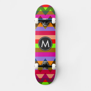 Trendig Chevron Rand Mönster #25 Old School Skateboard Bräda 21,6 Cm