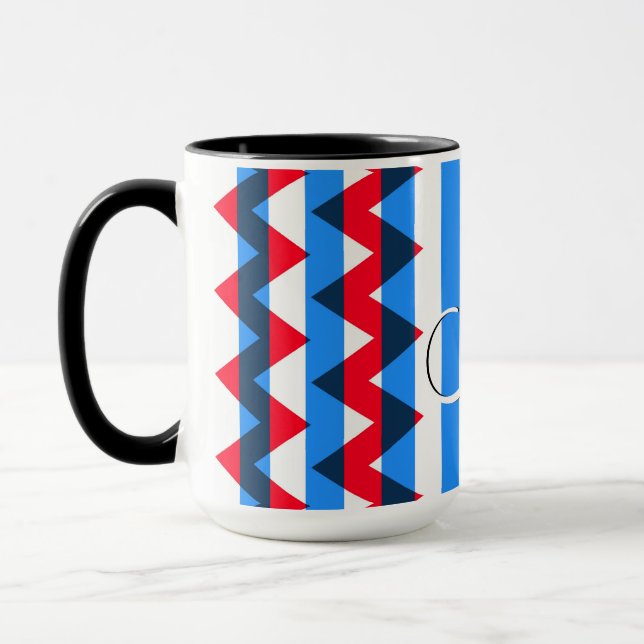 Trendig Chevron Rand Mönster #5 Mugg (Vänster)