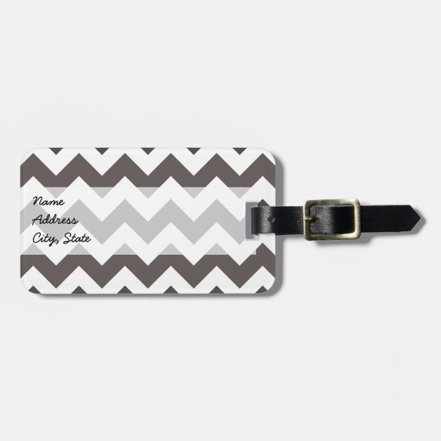 Trendig Chevron Zigzag Mönster 7 Bagagebricka (Horisontell Framsida)