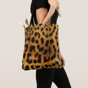 trendig chic av av mönster brun leopard tygkasse