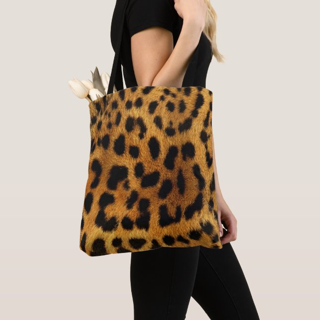 trendig chic av  av mönster brun leopard tygkasse (Närbild)