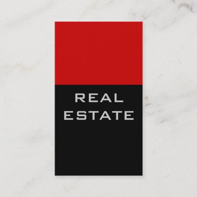 Trendig Chic Black Red Stripe Agent Affärskort Visitkort (Framsida)