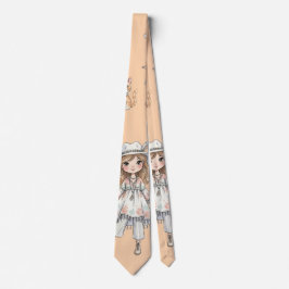 Trendig chic flicka som promenerar slips