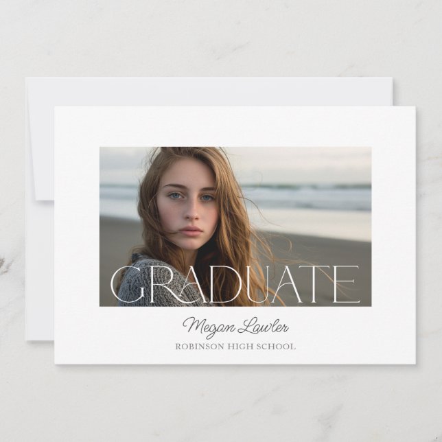 Trendig Chic-fotoportet Student Party Inbjudan (Framsida)