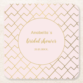 Trendig chic geometrisk gyllene rosa underlägg papper kvadrat