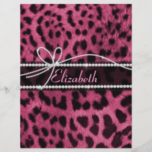 Trendig chic gifaux shock rosa leopard (päls) reklamblad