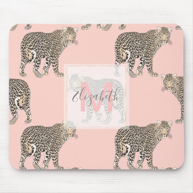 Trendig Chic Leopard Animal Mönster Musmatta (Framsidan)