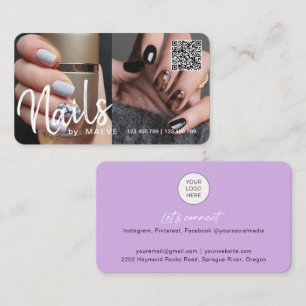 Trendig chic modern QR-kod nagel-foto Business Bu Visitkort