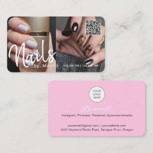 Trendig chic modern QR-kod nagel-foto Business Bu Visitkort