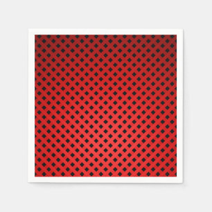 Trendig & Chic Red & Black Rand Mönster Pappersservett